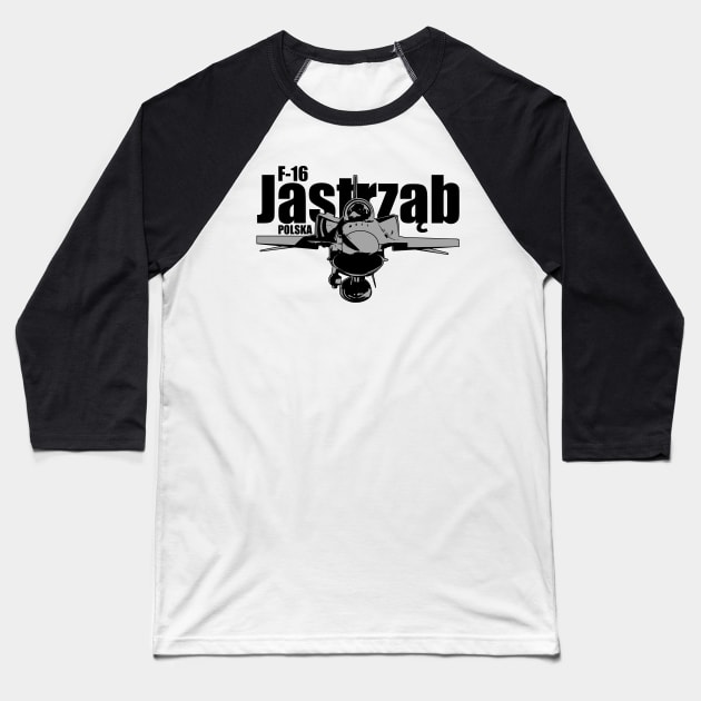 F-16 Jastrząb Baseball T-Shirt by TCP